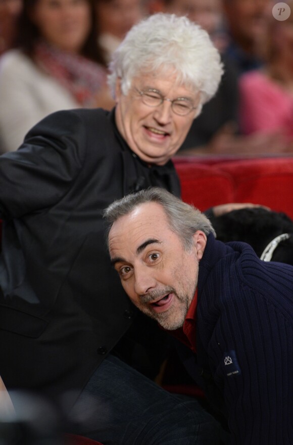 Jean-Jacques Annaud et Antoine Duléry - Enregistrement de l'émission "Vivement Dimanche" à Paris le 11 Fevrier 2015. L'émission sera diffusée le 15 Fevrier.