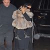 Kim Kardashian et sa fille North West rentrent à leur appartement à New York, le 11 février 2015.  