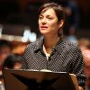 Marion Cotillard lors des répétitions de "Jeanne au Bûcher" à l'auditorium Rainier III, à Monaco pour interpréter le rôle de Jeanne d’Arc dans l’oratorio d’Arthur Honegger le 6 février 2015.  Marion Cotillard during the rehearsals of "Jeanne au bûcher" from Arthur Honegger's oratorio at Rainier III auditorium in Monaco on 06/02/201506/02/2015 - 