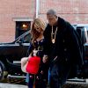 Beyoncé Knowles et son mari Jay-Z sont allés au défilé de mode de Kanye West à New York. Jeudi 12 février 2015.