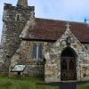L'église St. Peter and St. Paul à Mottistone sur l'île de Wight où s'est déroulé le mariage de Benedict Cumberbatch et Sophie Hunter, le 14 février 2015.