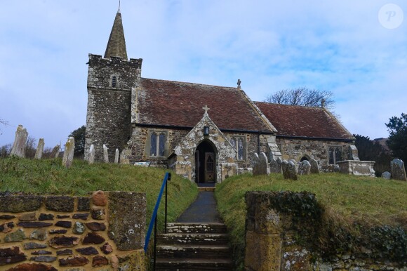 L'église St. Peter and St. Paul à Mottistone sur l'île de Wight où s'est déroulé le mariage de Benedict Cumberbatch et Sophie Hunter, le 14 février 2015.