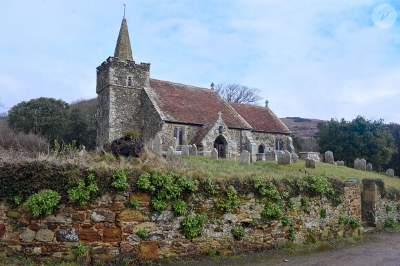 L'église St. Peter and St. Paul à Mottistone sur l'île de Wight où s'est déroulé le mariage de Benedict Cumberbatch et Sophie Hunter, le 14 février 2015.