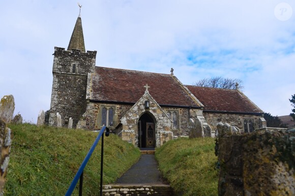 L'église St. Peter and St. Paul à Mottistone sur l'île de Wight où s'est déroulé le mariage de Benedict Cumberbatch et Sophie Hunter, le 14 février 2015.