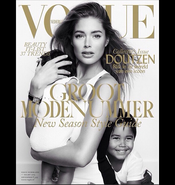 Doutzen Kroes et ses enfants Phyllon et Myllena posent pour le Vogue Hollande