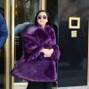 Après être sortie de chez elle, la chanteuse Lady Gaga s'est rendue dans un immeuble dans le quartier d'affaire de Midtown à New York, le 16 février 2015. 