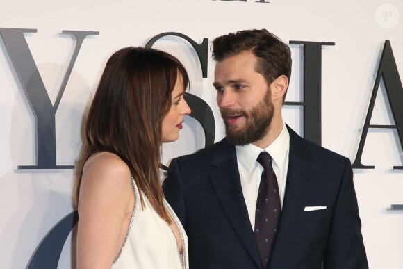 Dakota Johnson et Jamie Dornan - Première du film "50 Nuances de Grey" à Londres, le 12 février 2015