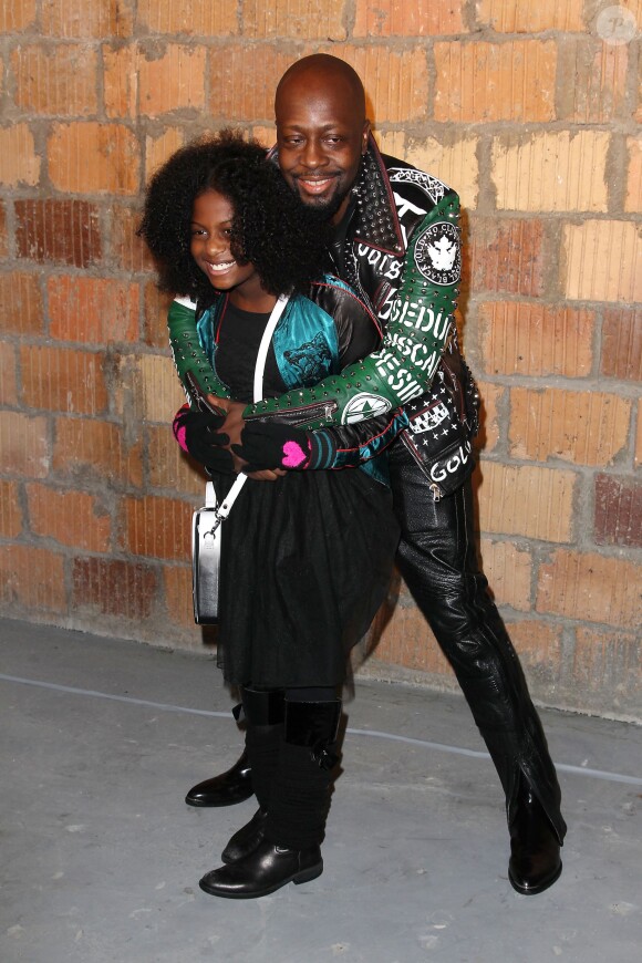 Wyclef Jean et sa fille Angelina Claudinelle assistent au défilé Diesel Black Gold automne-hiver 2015 au 23 Wall Street. New York, le 17 février 2015.