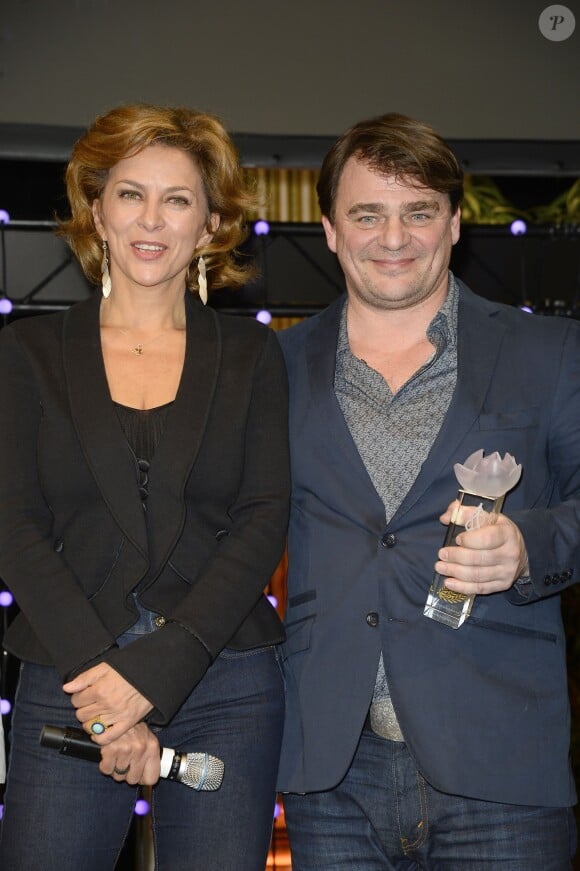 Corinne Touzet et Thierry Godard - La 20ème cérémonie des Lauriers de la Radio et de la Télévision à l'Hôtel de ville de Paris, le 16 février 2015.