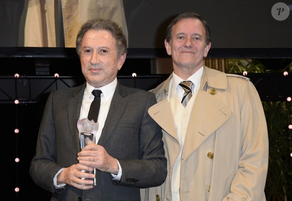 Michel Drucker et Francis Huster - La 20ème cérémonie des Lauriers de la Radio et de la Télévision à l'Hôtel de ville de Paris, le 16 février 2015.
