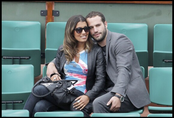 Frédéric Michalak et sa compagne Cindy, à Roland-Garros le 31 mai 2010 à Paris