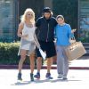Pamela Anderson et Rick Salomon photographiés le 13 janvier 2015 en famille, ils ont déjeuner au Coogie à Malibu avec l'une des filles de Rick.