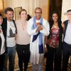 Abel Jafri, Julie Gayet, Abderrahmane Sissako, Toulou Kiki - Cérémonie au cours de laquelle le réalisateur mauritanien Abderrahmane Sissako reçoit la médaille Grand Vermeil de la Ville de Paris à l'hôtel de ville, le 3 juillet 2014.