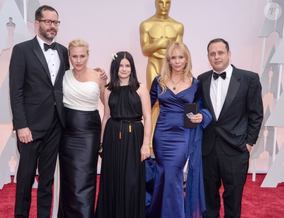 Patricia Arquette, son compagne, sa Rosanna et sa fille Rose Harlow - 87e cérémonie des Oscars à Hollywood, le 22 février 2015.