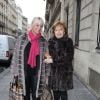 Exclusif - La comédienne Marthe Mercadier et sa fille Véronique avenue Montaigne à Paris, le 24 février 2015.