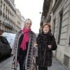 Exclusif - Marthe Mercadier et sa fille Véronique avenue Montaigne à Paris, le 24 février 2015.