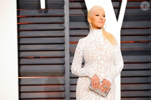 Christina Aguilera à la soirée post-Oscars organisée par le magazine Vanity Fair au Wallis Annenberg Center. Beverly Hills, Los Angeles, le 22 février 2015. 