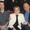 Michel Fugain avec sa soeur Claude et son fils Alexis - Enregistrement de l'émission Vivement Dimanche à Paris le 25 février 2015. L'émission sera diffusée le 3 mars sur France 2. Invité principal Michel Fugain.