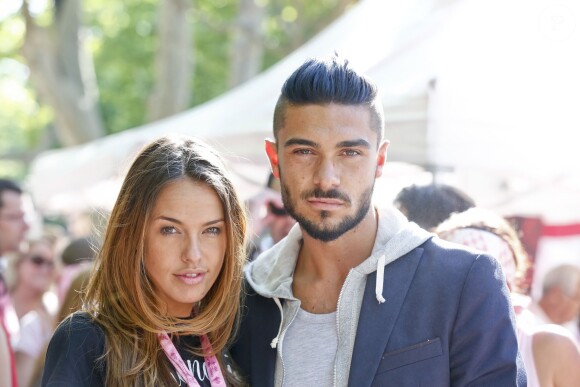 Vanessa Lawrens et Julien Guirado - Arrivée du 15e Rallye des Princesses à Saint-Tropez le 5 juin 2014.