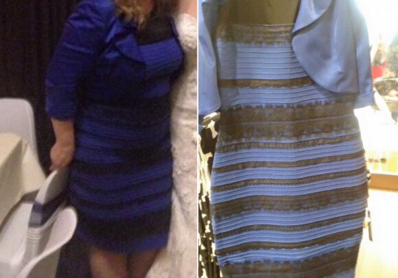 Le DressGate : Cette même robe est perçue de manière différente. Certains la voit bleue et noire, d'autres la voient blanche et dorée