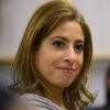 Léa Salame à l'université Saint Jospeh, à Beyrouth au Liban, le 2 mars 2015. La journaliste est allée à la rencontre d'étudiants et a pris la parole.