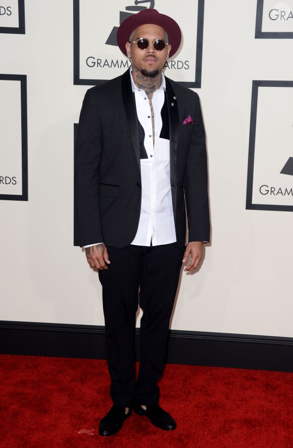 Chris Brown aux 57e Grammy Awards à Los Angeles, le 8 février 2015.
