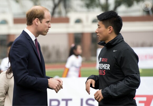 The Duke of Cambridge takes part in a Premier Skills football coaching event at Nanyang High School in Shanghai, China on March 3, 2015. Photo by Tim Rooke/PA Wire /ABACAPRESS.COM03/03/2015 - Shanghai