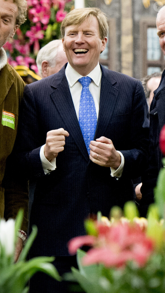 Le roi Willem-Alexander des Pays-Bas assiste à l'ouverture du 35e Jardin de Printemps à Breezand, le 4 mars 2015