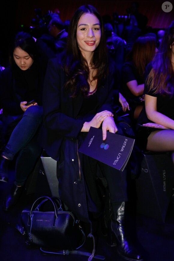 Doria Achour - People en front row au défilé de mode "Fatima Lopes", collection prêt-à-porter automne-hiver 2015/2016 à la Tour Eiffel, à Paris. Le 7 mars 2015