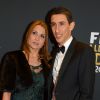 Angel Di Maria et sa femme Jorgelina lors de la cérémonie du Ballon D'Or à Zurich, le 142 janvier 2015