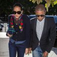 Pharrell Williams et sa femme Helen Lasichanh arrivent au procès qui l'oppose avec Robin Thicke, interprètes de "Blurred Lines", à la famille de Marvin Gaye au tribunal à Los Angeles, le 5 mars 2015.