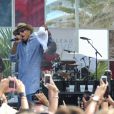 Robin Thicke et Pharrell Williams sur scène à Fontainebleau à Miami Beach, le 1er septembre 2013