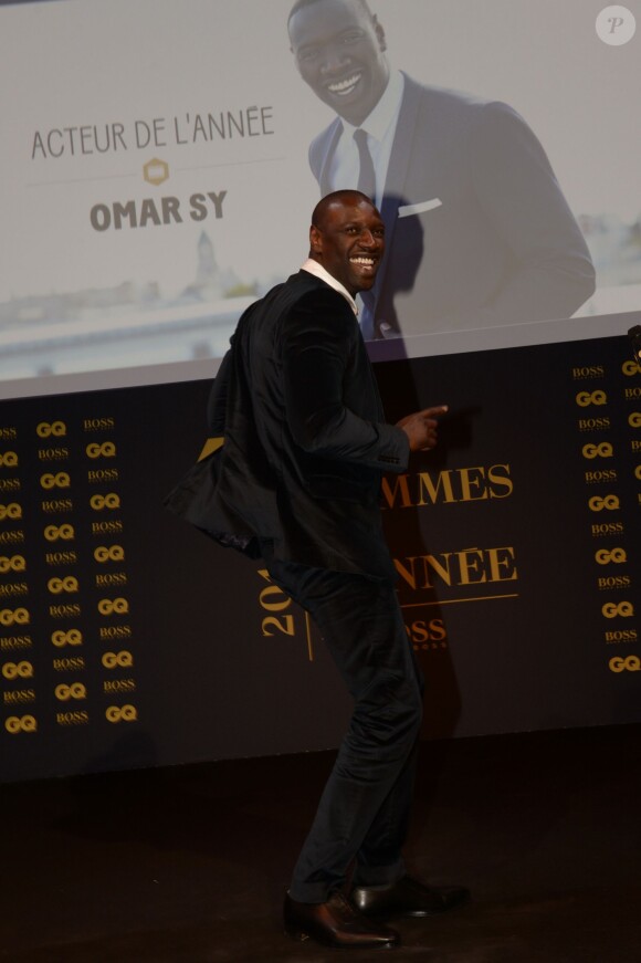 Omar Sy lors de la soirée "L'homme de l'année GQ 2014" au Musée d'Orsay, à Paris le 19 novembre 2014.