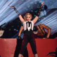 Madonna sur la scène des Brit Awards, à Londres le 26 février 2015.