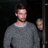 Exclusive - Miley Cyrus et son petit ami Patrick Schwarzenegger ont rejoint Maria Shriver et Christopher Schwarzenegger pour dîner au Palm Restaurant à Beverly Hills, Los Angeles, le 11 mars 2015
