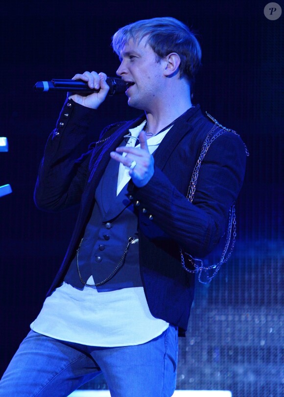 Kian Egan du groupe Westlife en concert à l'echo Arena à Liverpool, le 15 mai 2012