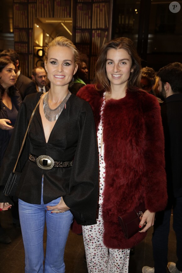 Exclusive - Laeticia Hallyday et Sonia Sieff à la soirée Giorgio Armani organisé à L'Eclaireur à Paris, le 5 mars 2015.