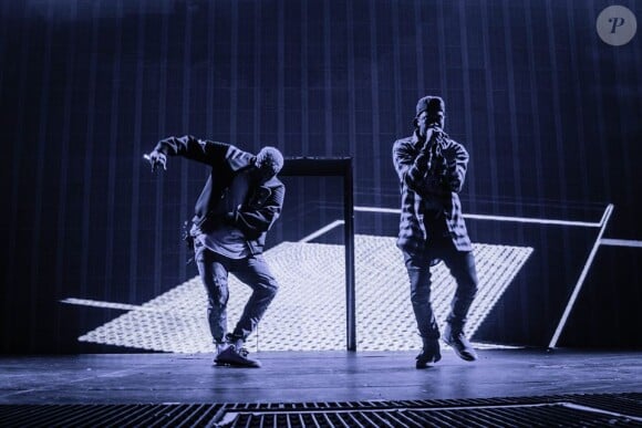 Chris Brown et Tyga en concert. Photo publiée le 17 mars 2015.