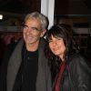 Raymond Domenech et sa compagne Estelle Denis lors de l'inauguration du restaurant "Saperlipopette!" de Norbert Tarayre (Top Chef 3) à Puteaux, le 17 novembre 2014.