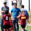 Patrick Dempsey est allé voir son fils Luke jouer au football à Los Angeles, le 22 mars 2015 