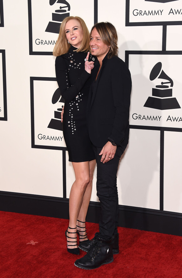 Nicole Kidman et son mari Keith Urban lors de la 57ème soirée annuelle des Grammy Awards au Staples Center à Los Angeles, le 8 février 2015.