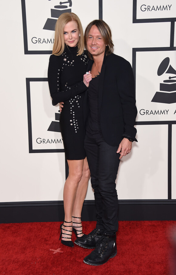 Nicole Kidman et son mari Keith Urban à la 57ème soirée annuelle des Grammy Awards au Staples Center à Los Angeles, le 8 février 2015.
