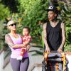 Amber Rose, Wiz Khalifa et leur fils Sebastian à Los Angeles le 28 janvier 2014.