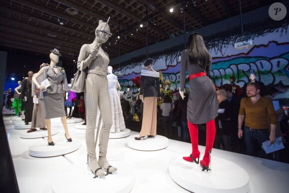 Présentation de l'exposiiton Jean Paul Gaultier qui se tient du 1er avril au 3 août 2015 au Grand Palais à Paris. Le 31 mars 2015.