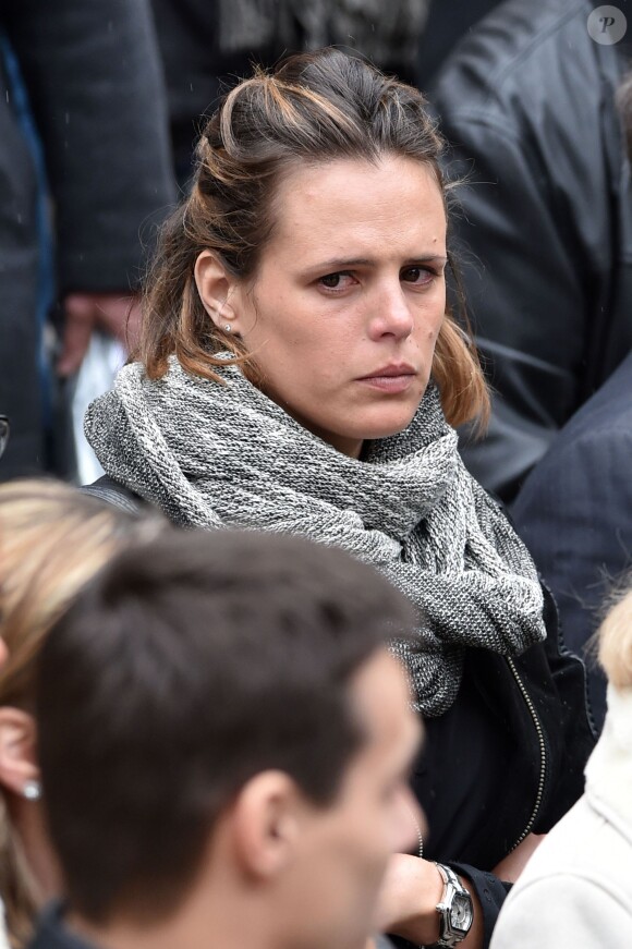 Laure Manaudou lors des obsèques de Camille Muffat en l'église Saint Jean-Baptiste-Le Voeu à Nice, le 25 mars 2015