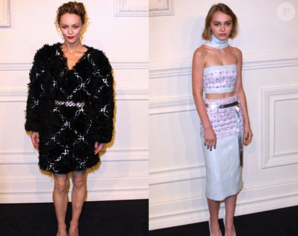 Vanessa Paradis et Lily-Rose Depp ont assisté au défilé Chanel à New York le 31 mars 2015