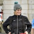 Zara Phillips était présente sur la ligne d'arrivée, le 31 mars 2015 dans le Wiltshire, d'un trek caritatif de 900 kilomètres accompli par le coach sportif Rob Edmond pour l'association Help for Heroes.