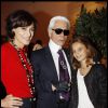 Inès de la Fressange, sa fille Violette et Karl Lagerfeld en 2011