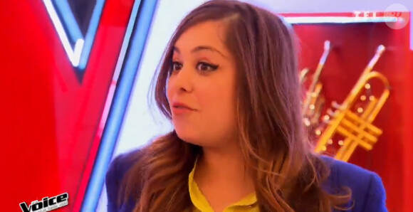 Sharon Laloum - Premier live de The Voice 4 sur TF1. Samedi 4 avril 2015.