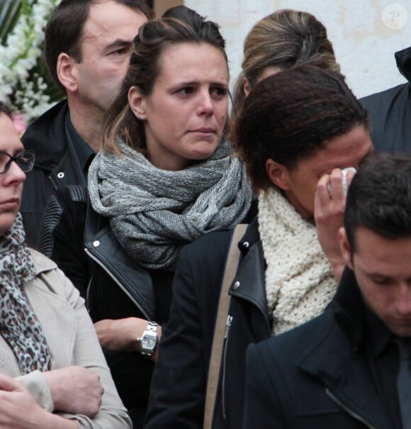 Laure Manaudou lors des obsèques de Camille Muffat en l'église Saint Jean-Baptiste-Le Voeu à Nice, le 25 mars 2015